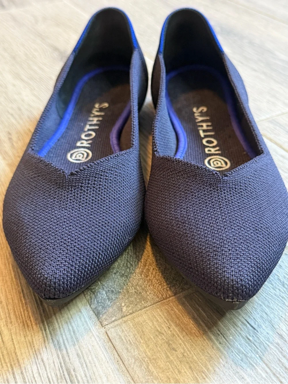 Rothy's The Point Maritime Navy Slip On Flats Ballet Shoes Women's USA Size 7.5